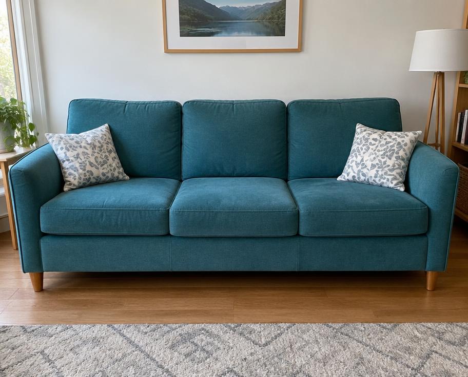 3-Seater Fabric Sofa, Teal